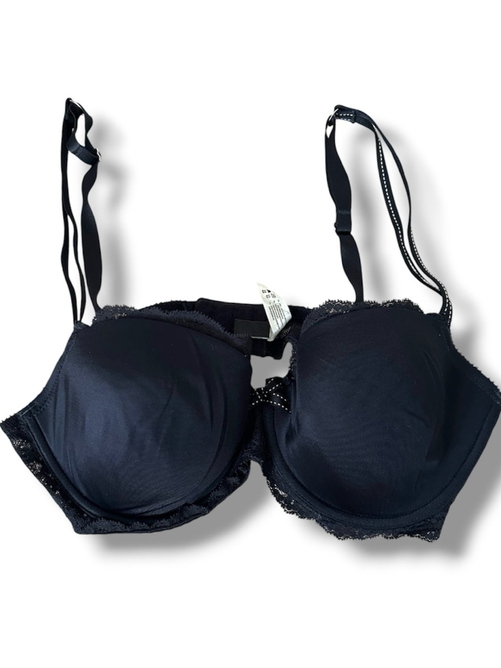 Chantelle Rive Gauche Demi T-Shirt Bra Black Lace Trim Women’s Size 34DD
